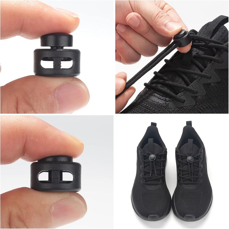 Coowayze 30 PCS Heavy Duty Double Hole Cord Locks for Drawstring, Spring Toggle Stoppers for No Tie Shoelaces Paracord Hoodies Pants - Image 4